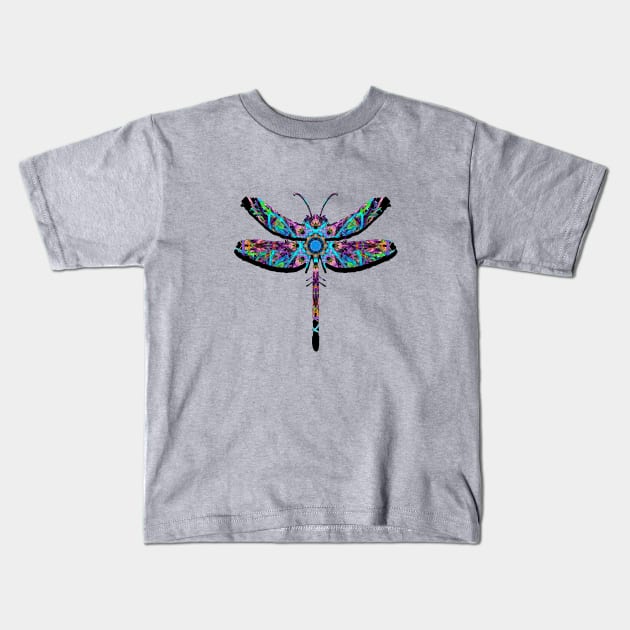 Fractal Dragonfly Kids T-Shirt by deleas